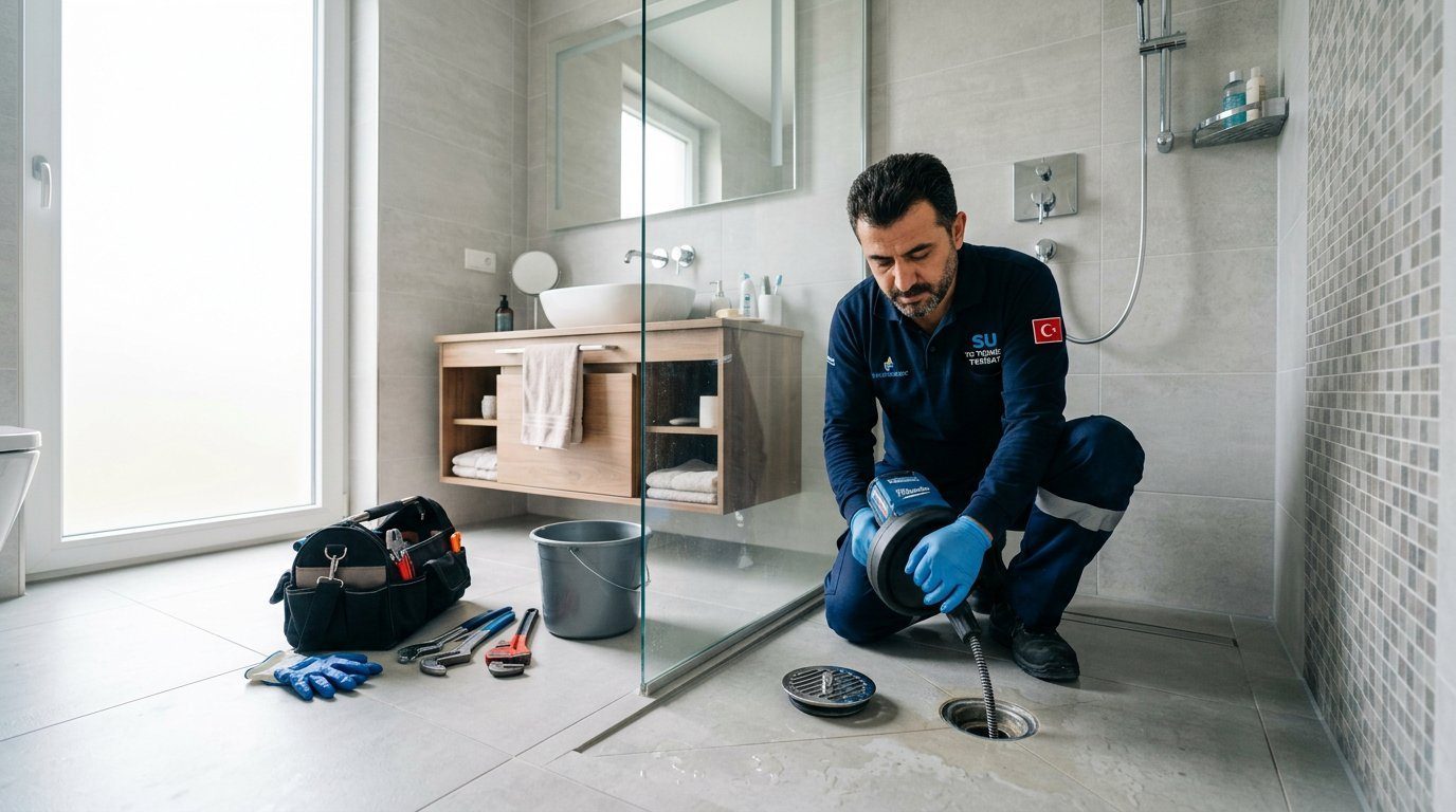 Banyo Gideri Açma ekipmanlı müdahale