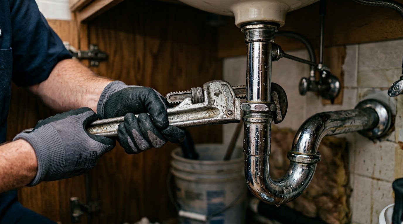 Lavabo gideri temizleme çalışması